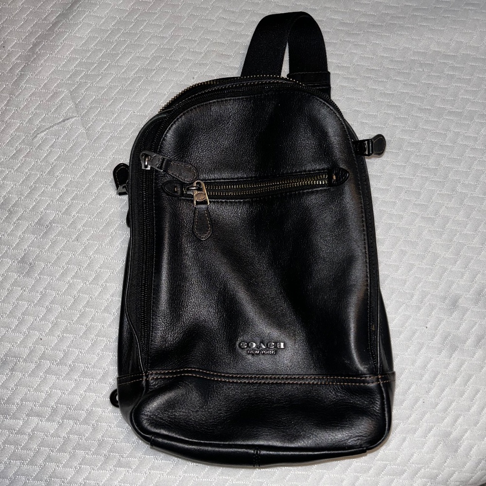 Coach Black Unisex Multi-zipper Crossbody